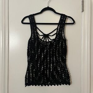 Crochet Black Tank Top